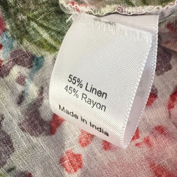 Cathy Petite‎ PM Floral Button-Up Shirt  3/4 Sleeve tropical print - Picture 4 of 10